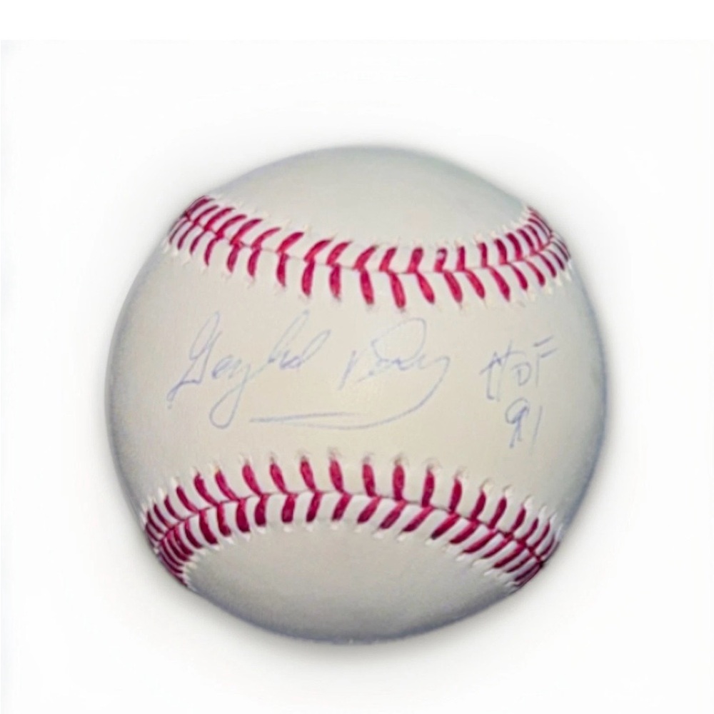 Autographed Gaylord Perry Baseball with Red Stitching